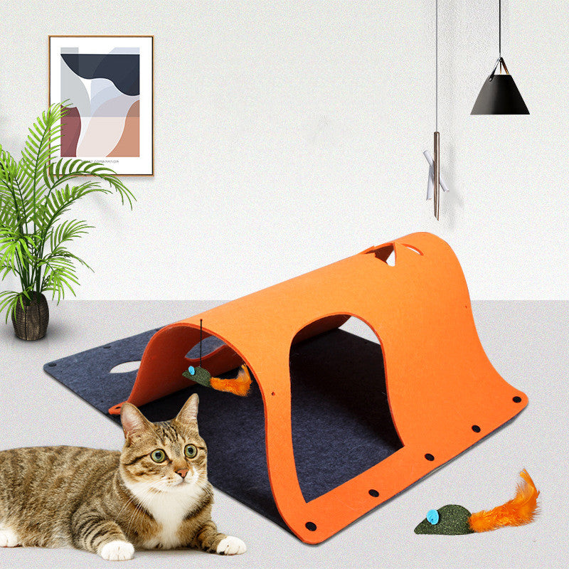 Modular Felt Cat Play Tunnel