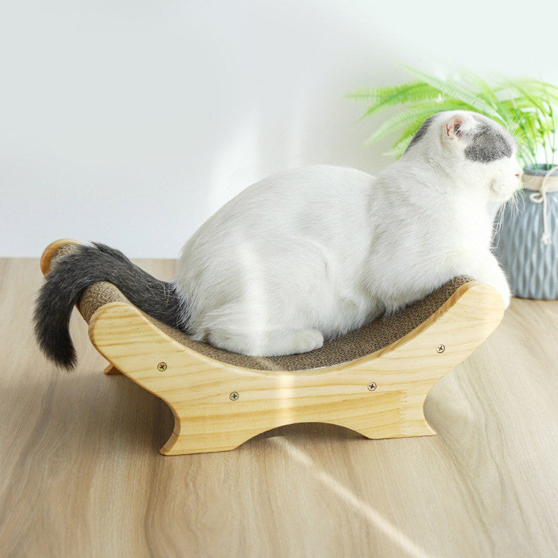 Curved Wooden Cat Scratcher Lounge