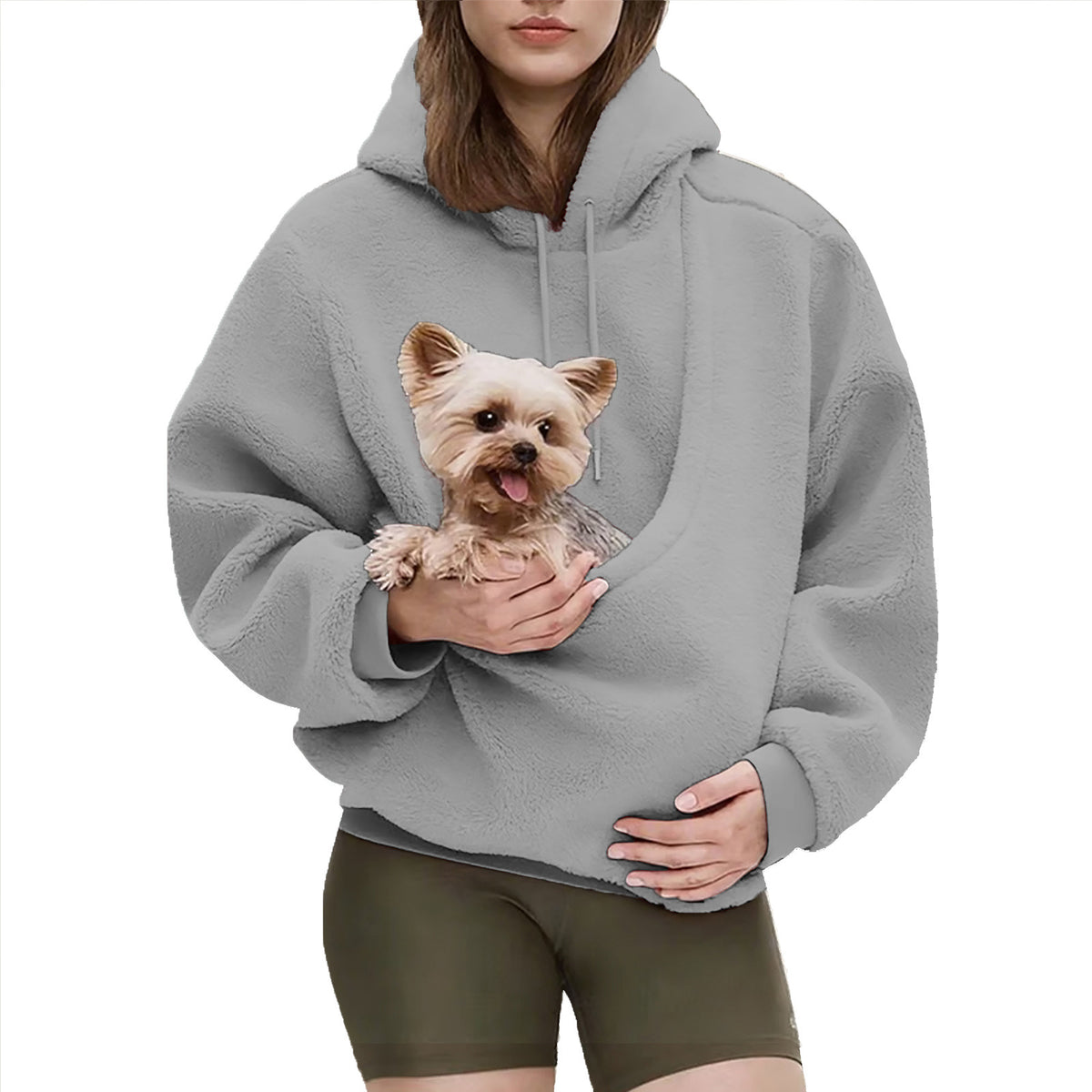 Hooded Sweatshirt with Pet Pouch