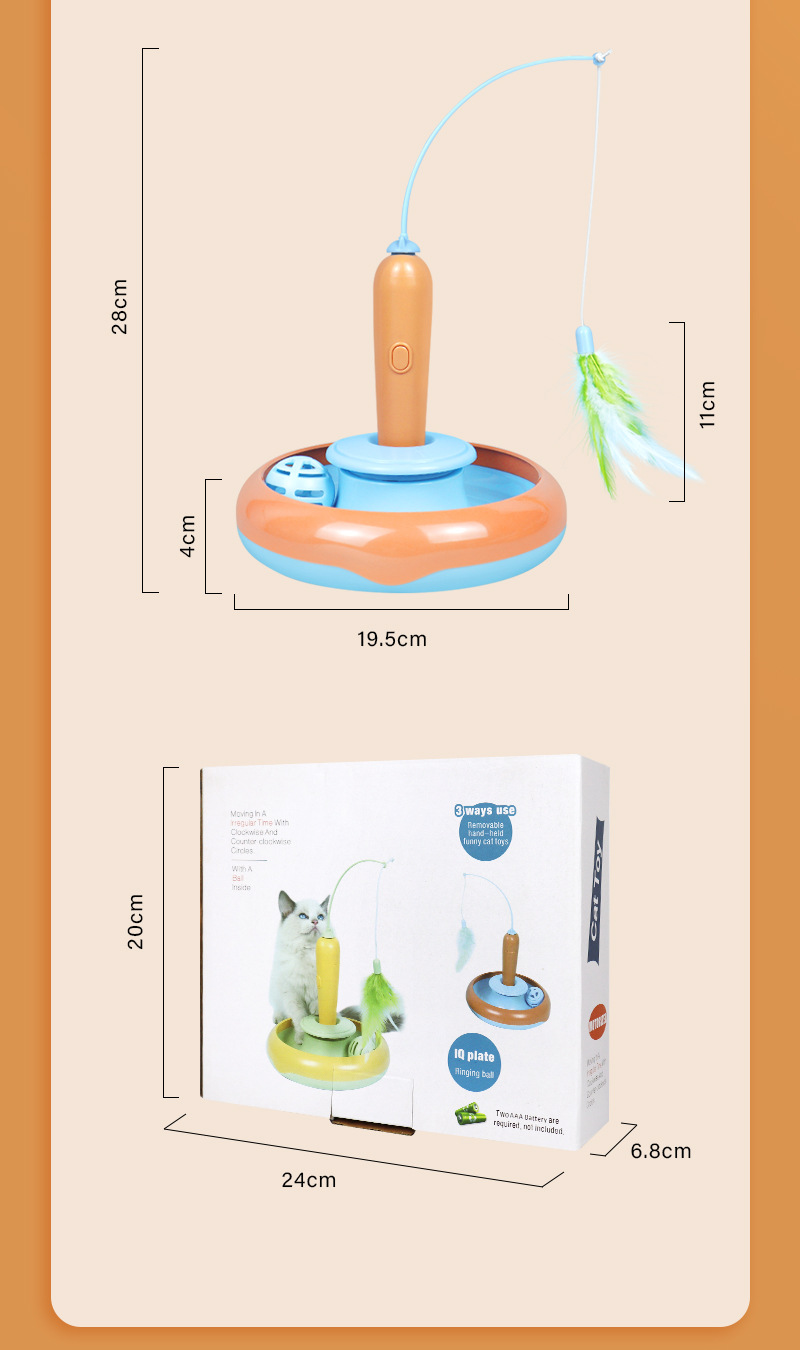 Cat Ball Track Toy with Feather