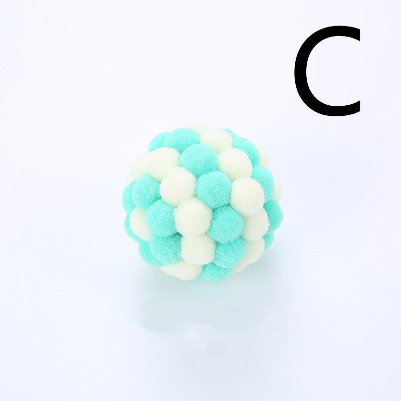 Colorful Plush Cat Toy Ball