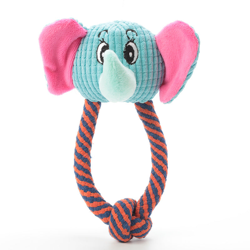 Animal Plush Dog Toy with Rope