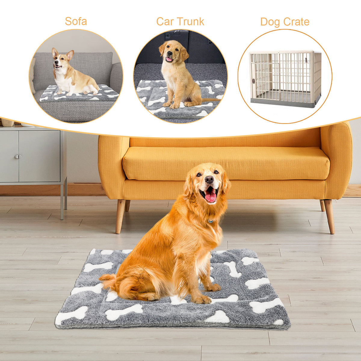 Coral Velvet Pet Crate Mat