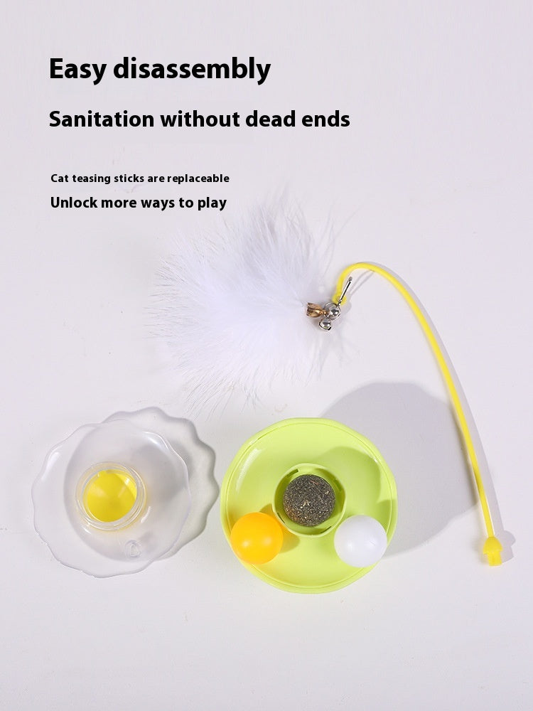 Tumbler Cat Toy with Feather Wand