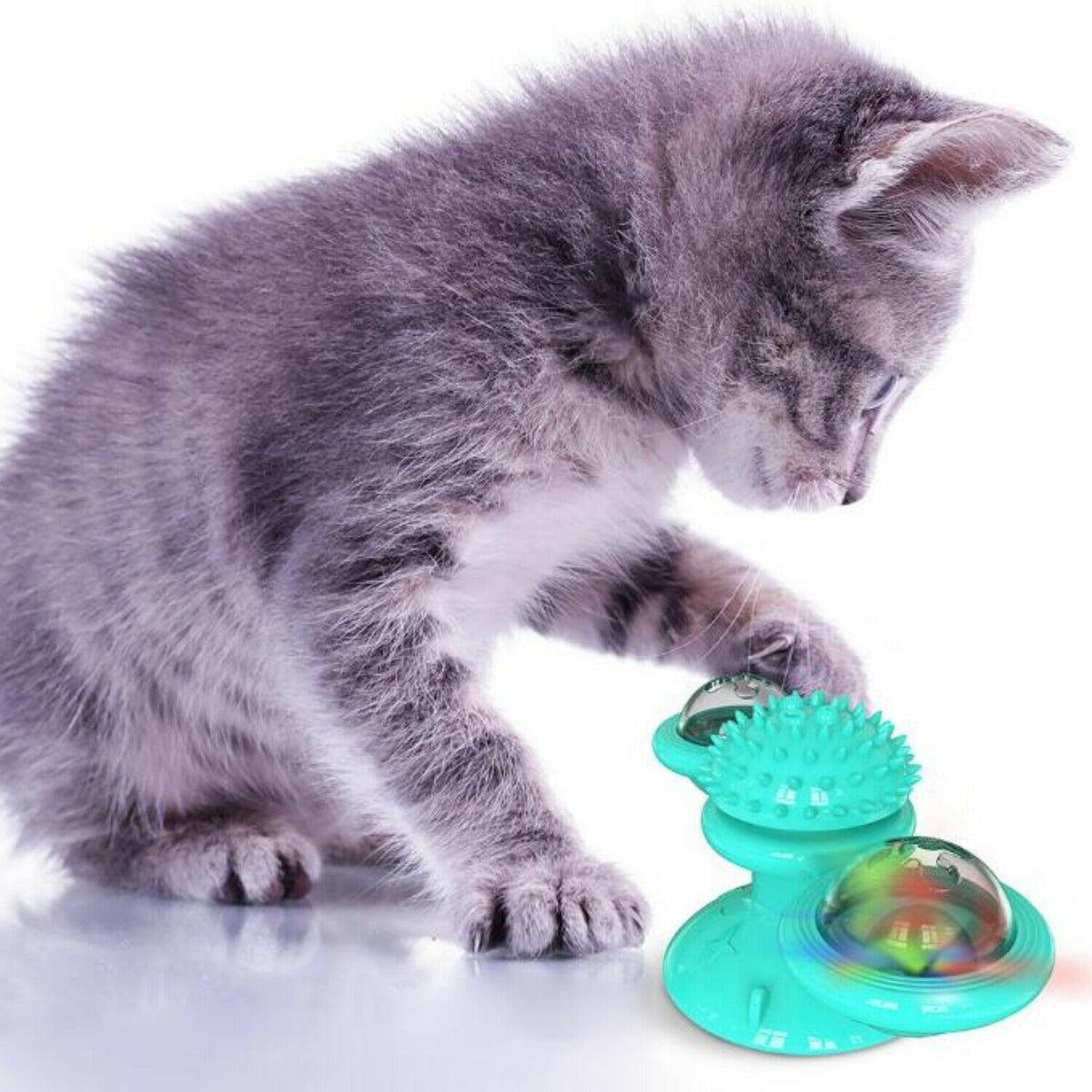 Windmill Cat Spinner Toy with Suction Cup