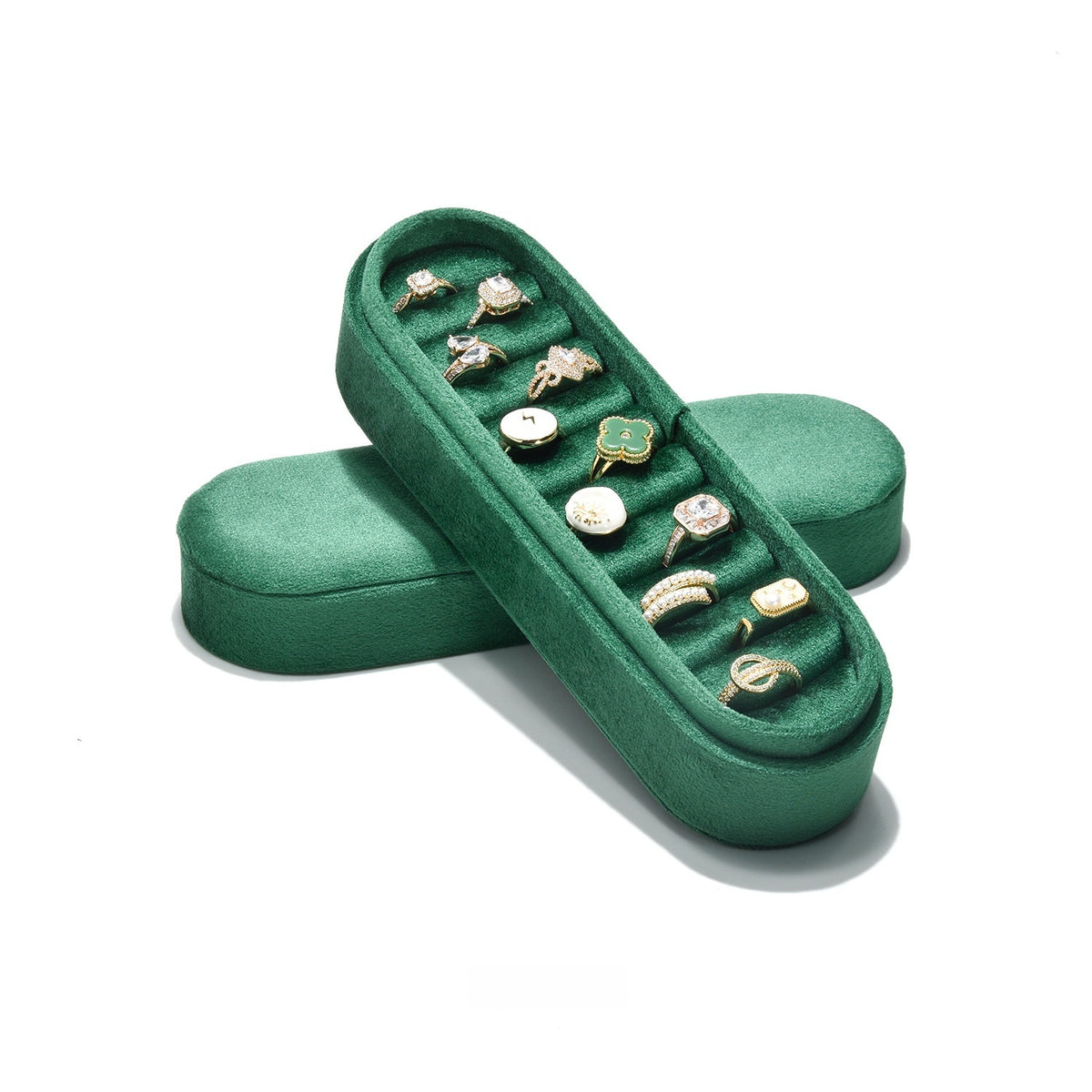 Velvet-Lined Ring and Earring Storage Box