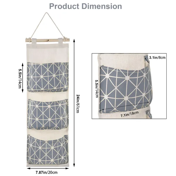 Three-Pocket Hanging Storage Organizer