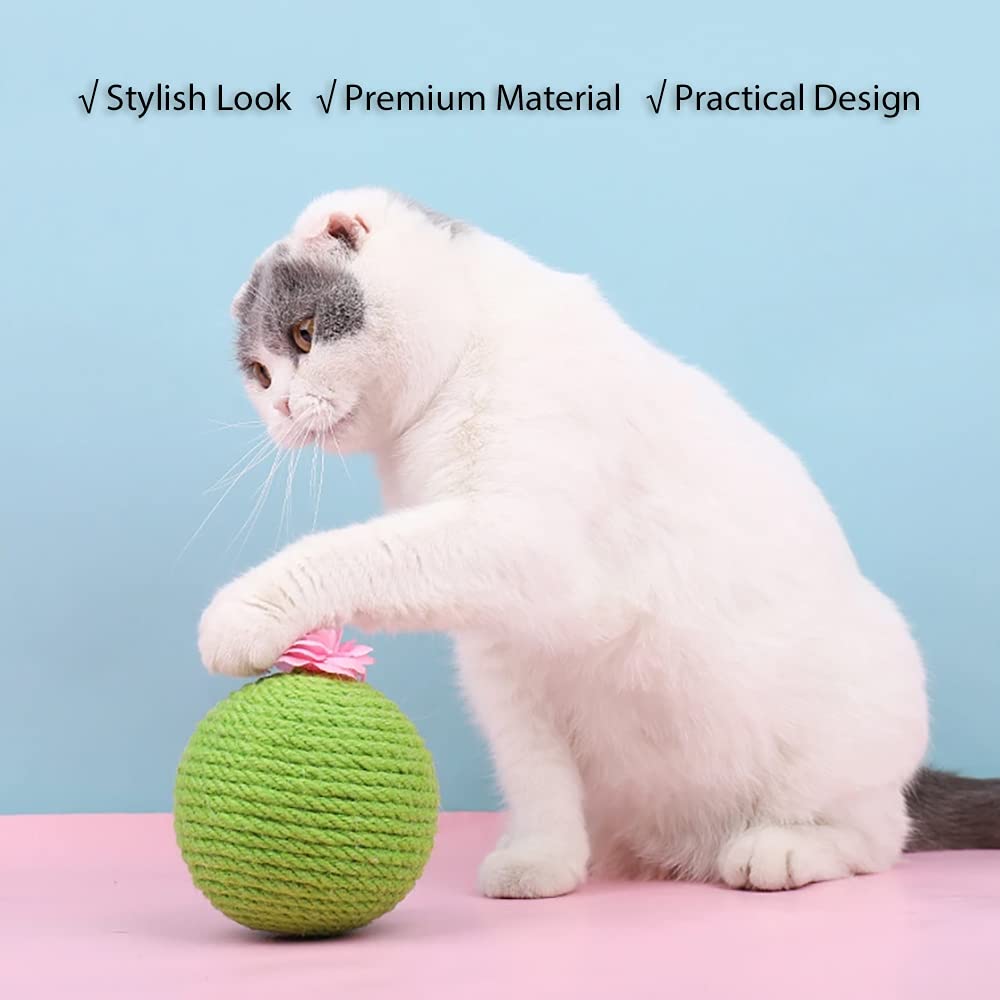 Sisal Cactus Cat Scratcher with Ball