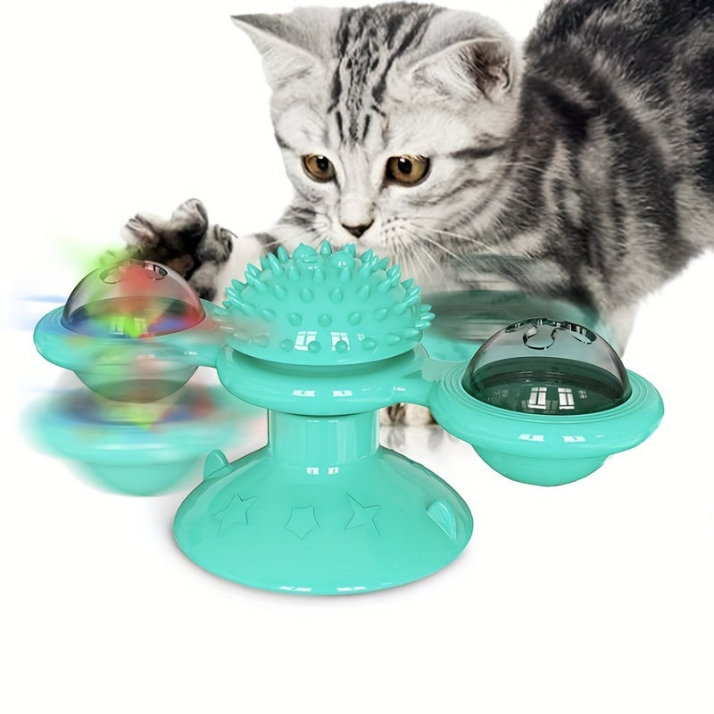Windmill Cat Spinner Toy with Suction Cup