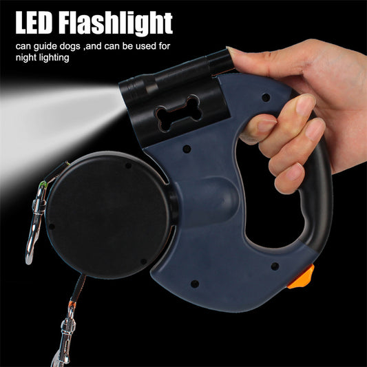Dual Retractable Dog Leash with Light