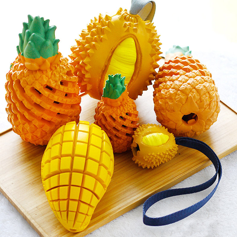 Fruit-Shaped Rubber Dog Toy