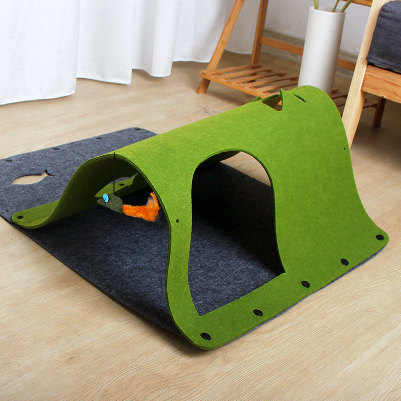 Modular Felt Cat Play Tunnel