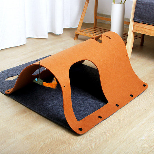 Modular Felt Cat Play Tunnel
