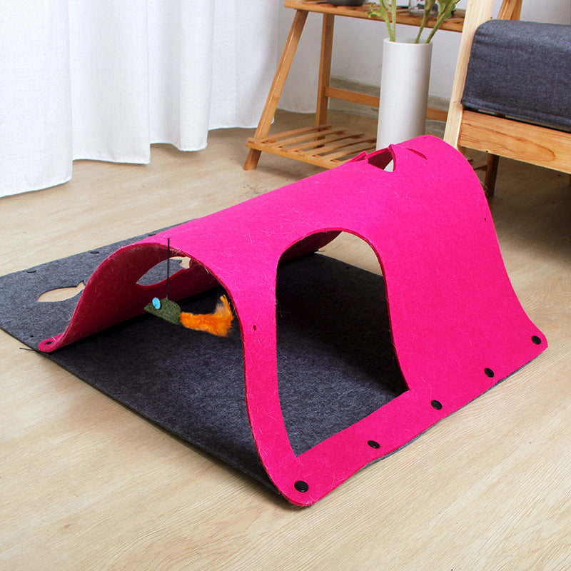 Modular Felt Cat Play Tunnel