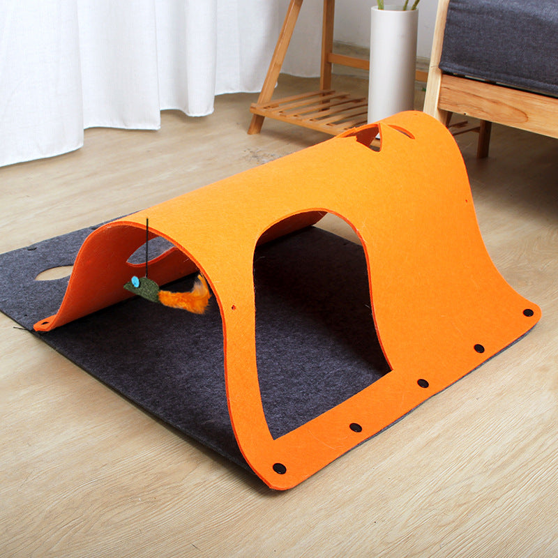 Modular Felt Cat Play Tunnel