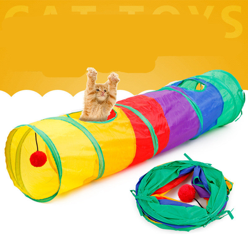 Collapsible Rainbow Cat Tunnel