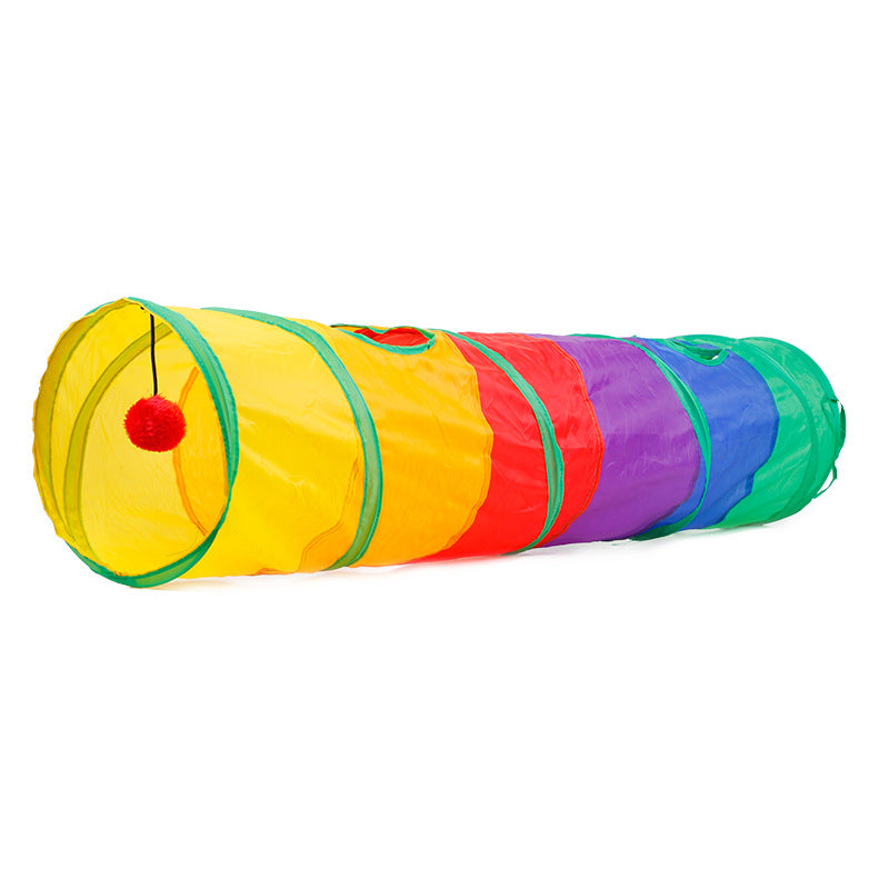 Collapsible Rainbow Cat Tunnel
