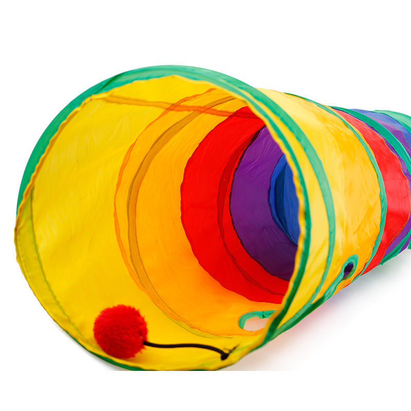 Collapsible Rainbow Cat Tunnel