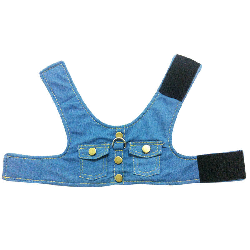 Denim Pet Harness Jacket