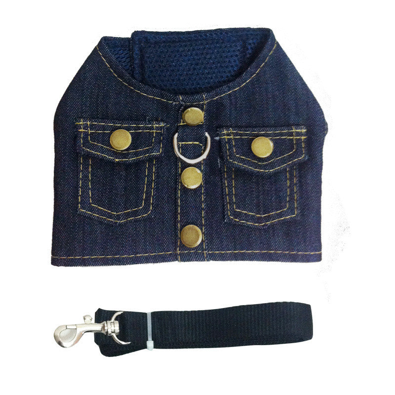 Denim Pet Harness Jacket