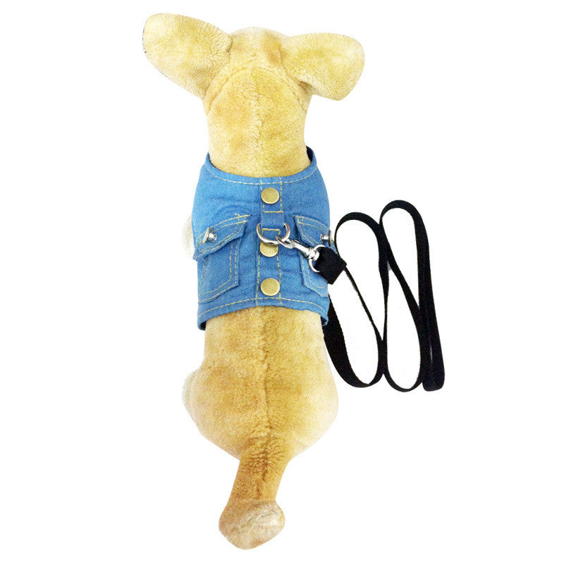 Denim Pet Harness Jacket