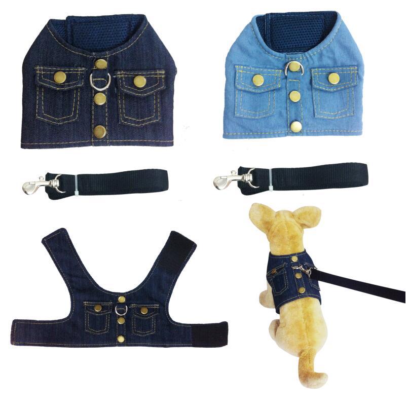 Denim Pet Harness Jacket