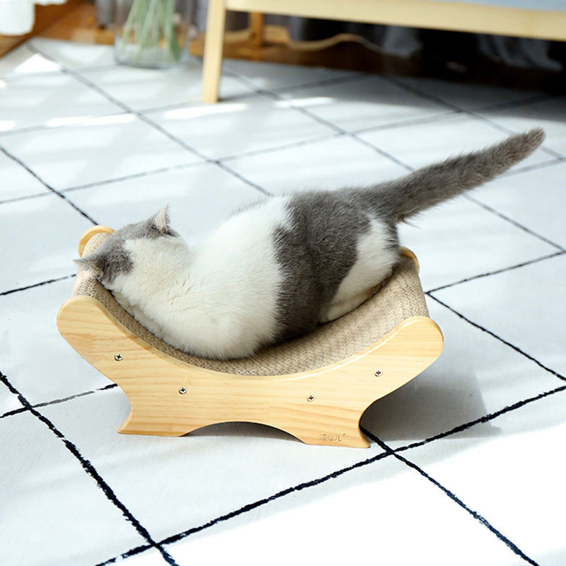 Curved Wooden Cat Scratcher Lounge