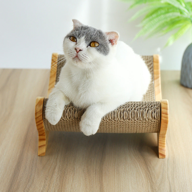 Curved Wooden Cat Scratcher Lounge