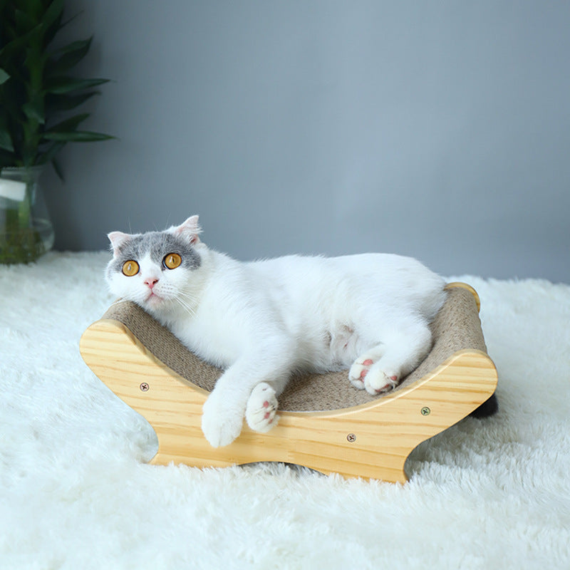 Curved Wooden Cat Scratcher Lounge