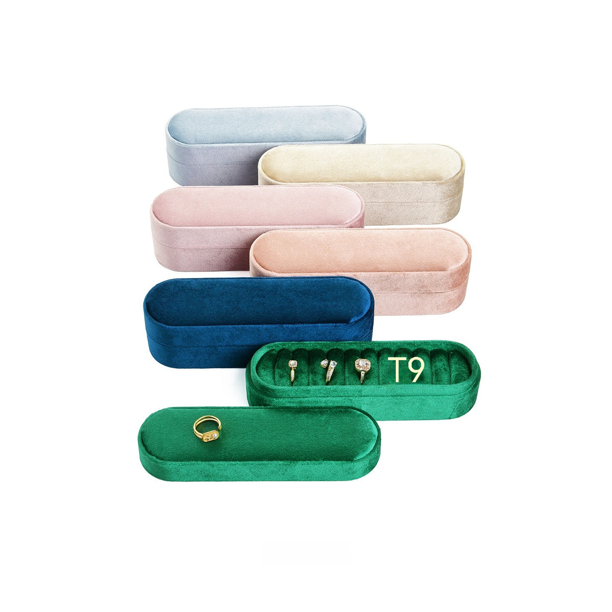 Velvet-Lined Ring and Earring Storage Box