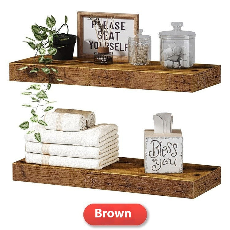Wall-Mounted Solid Wood Shelf