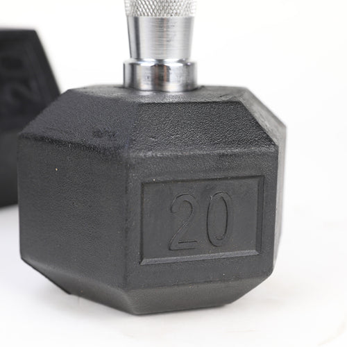 20-Pound Rubber-Coated Cast Iron Dumbbells