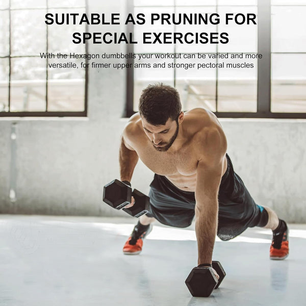 20-Pound Rubber-Coated Cast Iron Dumbbells