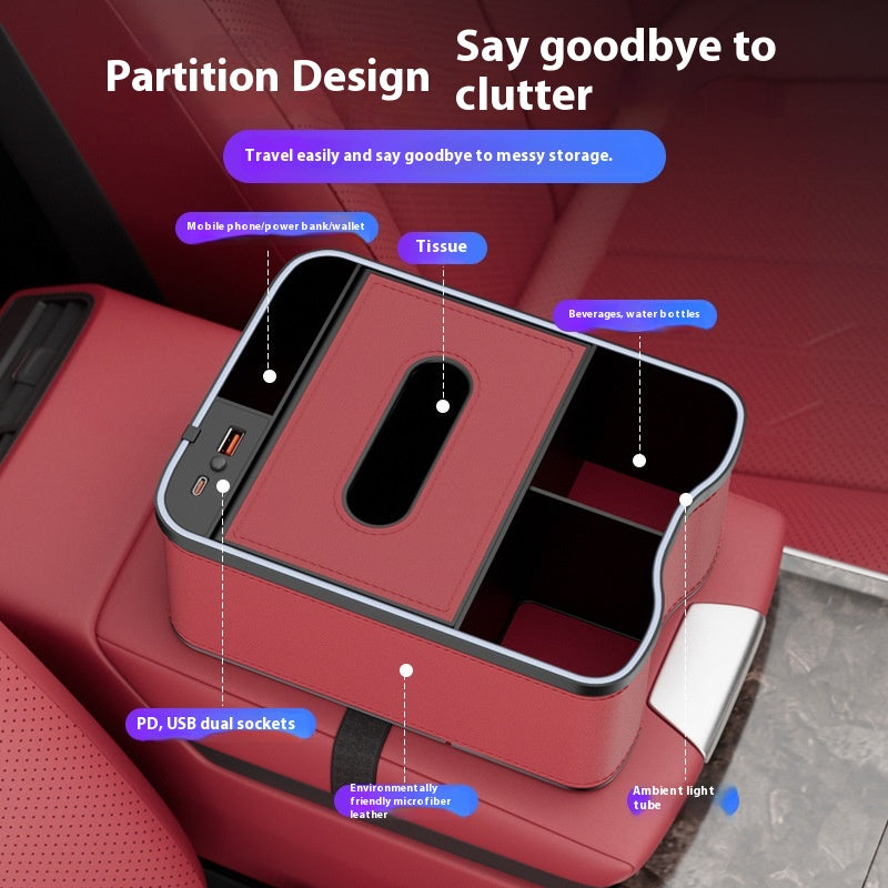 Car Armrest Storage Organizer