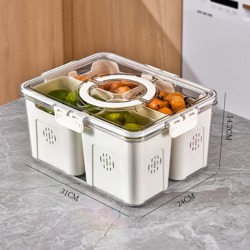 Divided Snack Serving Tray with Lid