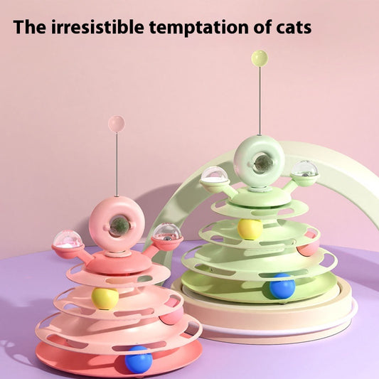 Four-Level Cat Ball Track Tower