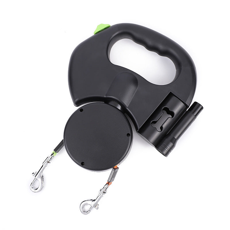 Dual Retractable Dog Leash with Light