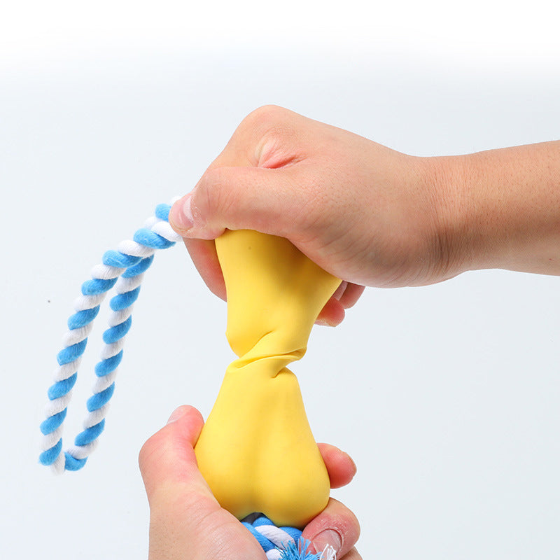 Bone-Shaped Dog Toy with Rope