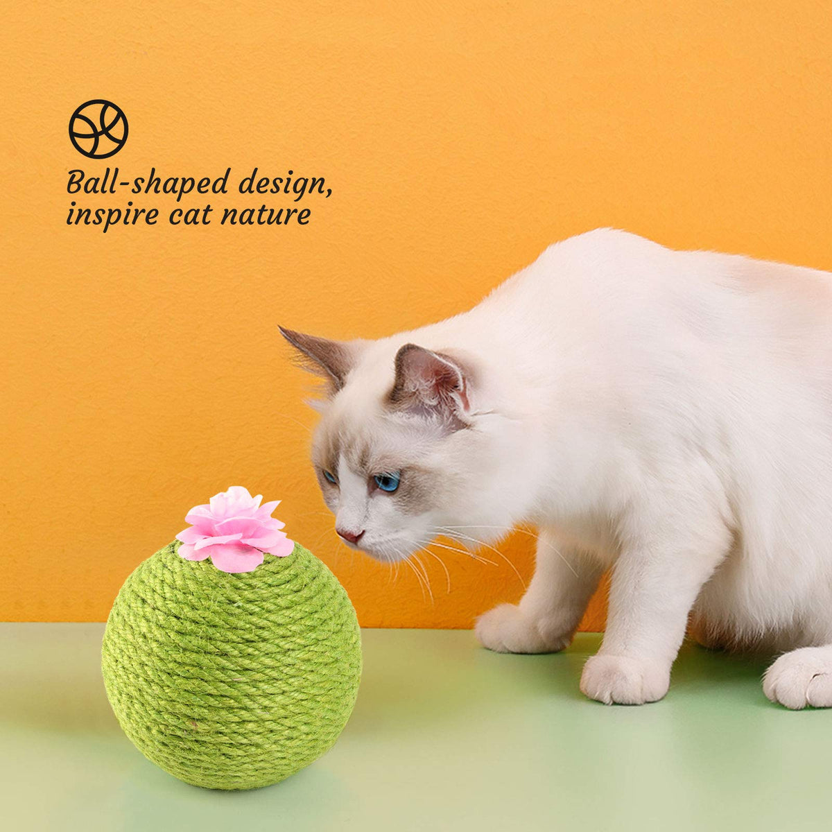 Sisal Cactus Cat Scratcher with Ball