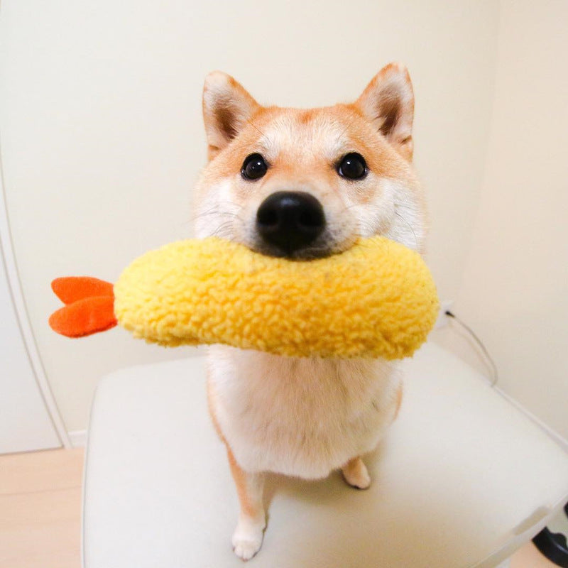Fried Shrimp Plush Squeaky Dog Toy