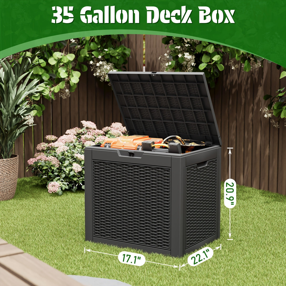 Outdoor Storage Box with Lock Hole