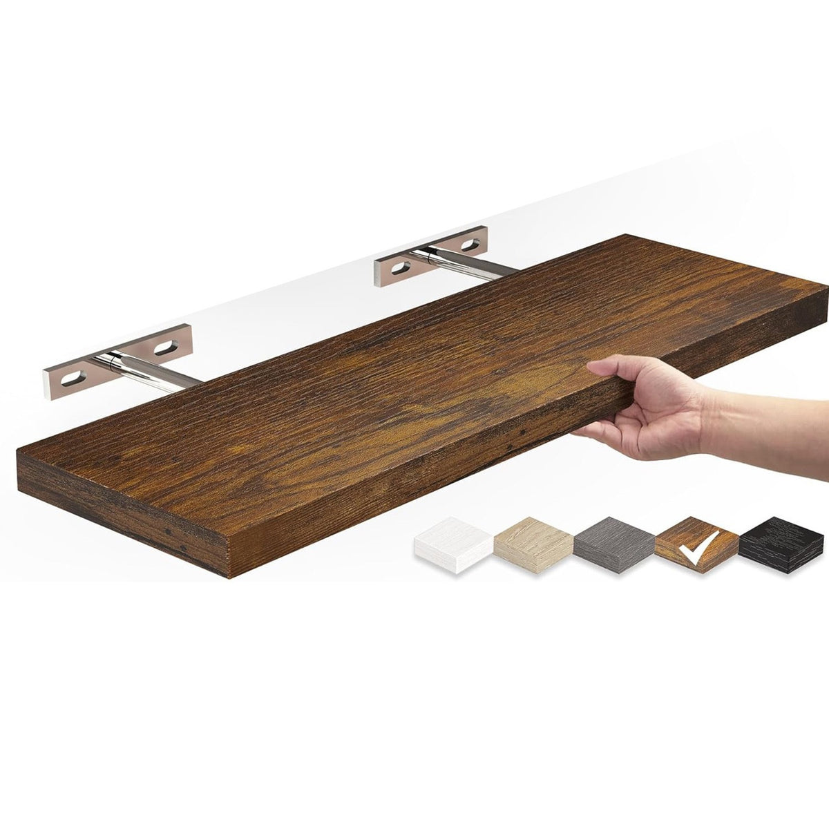 Wall-Mounted Solid Wood Shelf