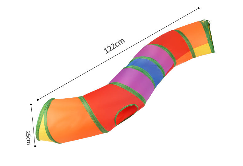 Collapsible Rainbow Pet Play Tunnel