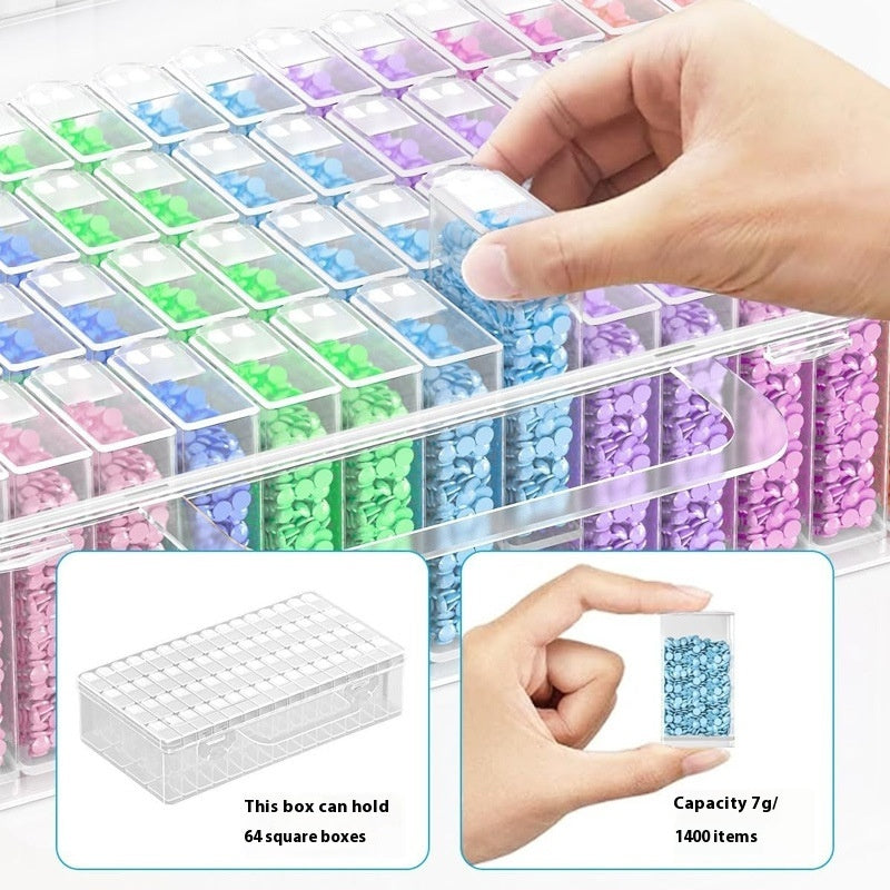 Portable Beaded Storage Transparent Bead Drill Classification Box
