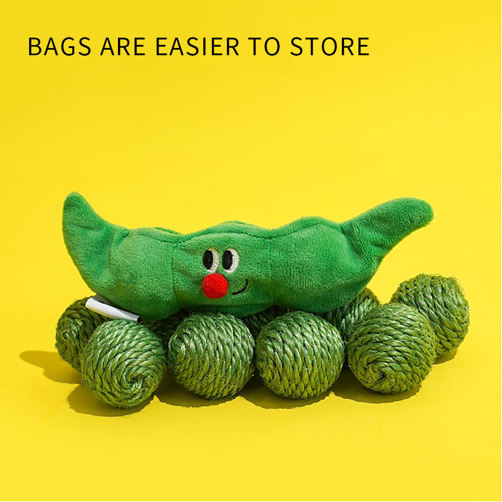 Three Cat Toy Balls with Pea Pod Holder