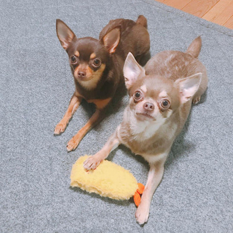 Fried Shrimp Plush Squeaky Dog Toy
