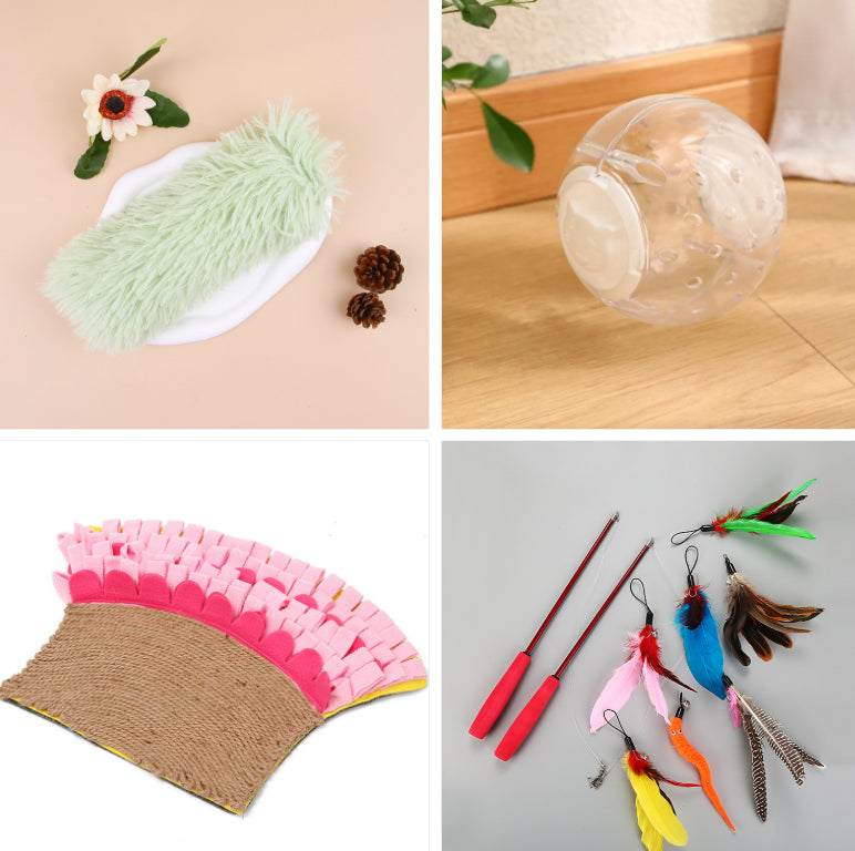 Ten-Piece Cat Teaser Wand Set
