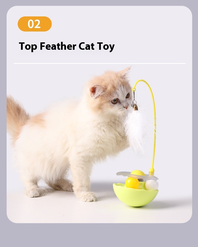 Tumbler Cat Toy with Feather Wand