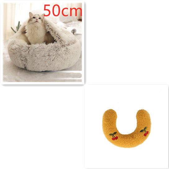 Convertible Round Plush Pet Bed