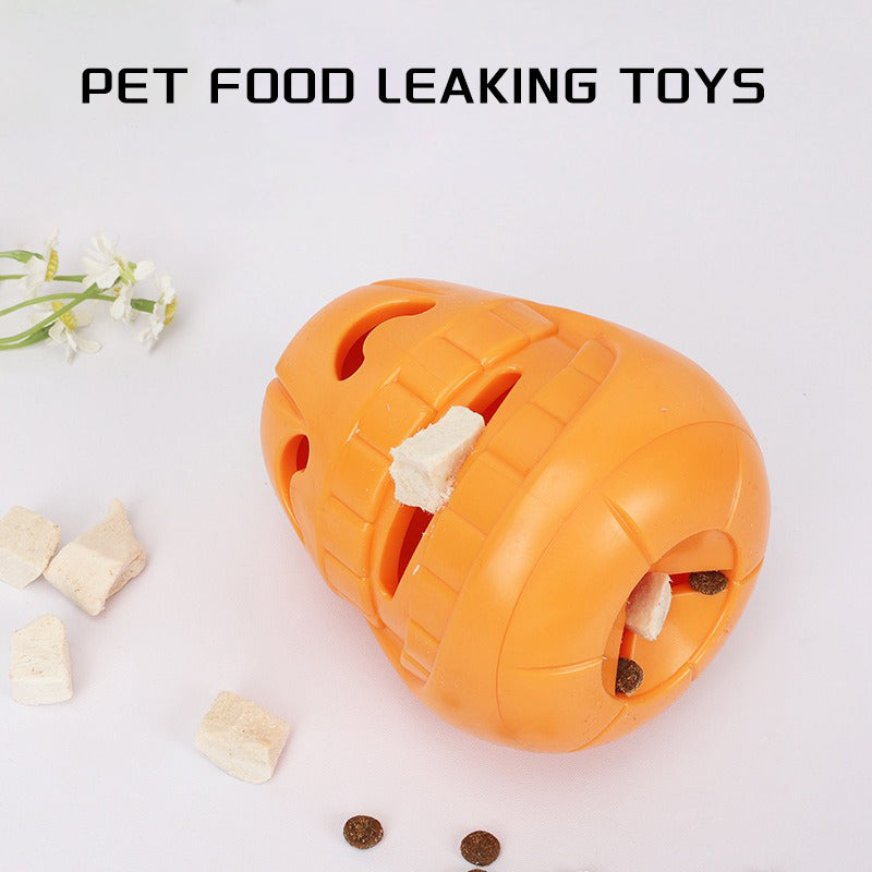 Pumpkin-Shaped TPR Dog Treat Toy